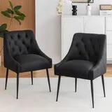 Set Aus 2 Esszimmerstühlen Mit Metallbeinen, Moderner Küchenstuhl Mit Hebellehne, Lounge-sessel Für Ess-/wohnzimmer (schwarz)