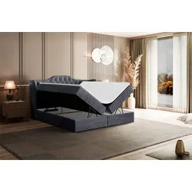 altdecor BOXBETT mit Matratze H3 und Lattenrost, - VILA - 160x200 cm Dunkelgrau
