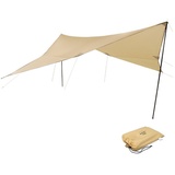 Campguru Tarp Sonnen Segel Camping Vor Zelt Wind Schutz Plane Dach Baumwolle 3 x 3 m