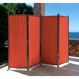 Quick Star Paravent 4 Teilig 165 x 220 cm orange