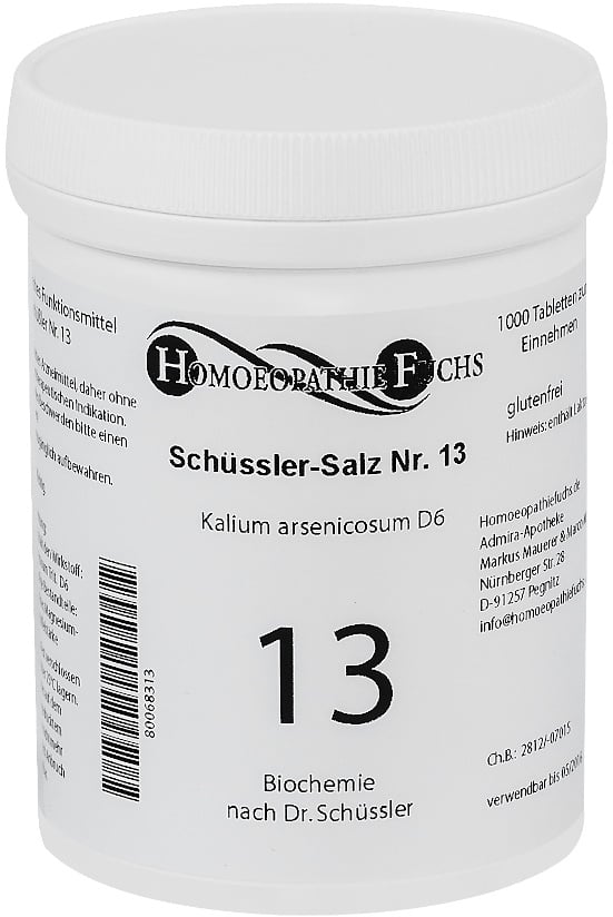 HOMÖOPATHIE FUCHS Schüssler-Salz Nummer 13 Kalium arsenicosum D6 Biochemie