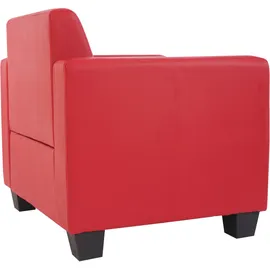 Mendler Sessel Lyon Kunstleder 82 x 76 x 0 cm Rot mit Rollen