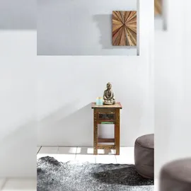 KADIMA DESIGN Beistelltisch Kalkutta 30 x 30 x 50 cm, Massivholz Nachtkonsole mit - Gr.: onesize