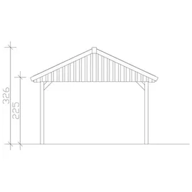 SKANHOLZ Carport Wallgau 4,30 x 7,50 m lasiert - braun inkl. Pfostenanker