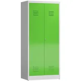 Steelboxx Spind Mehrzweckschrank Spindschrank 1800 x 800 x 500 mm, lichtgrau/gelbgrün X-515715