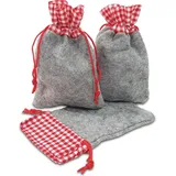 Frau WUNDERVoll® Frau WunderVoll Adventskalender 12 Filz-Säckchen rot/grau 15 x 10 cm