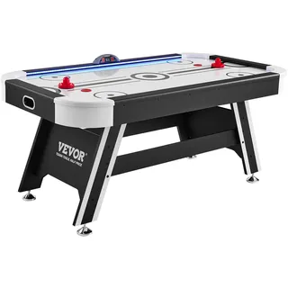 Vevor Luftbetriebener Hockeytisch für den Innenbereich für Kinder & Erwachsene, LED-Sporthockeyspiel mit 2 Pucks, 2 Schiebern und elektronischem Punktesystem, Arcade-Gaming-Set für Spielzimmer
