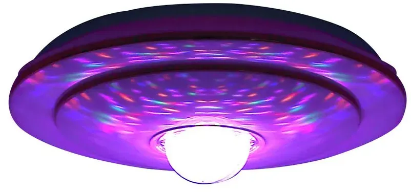 Deckenleuchte RGB LED Fernbedienung Musik Deckenlampe Diskokugel LED Lautsprecher Leuchte Tageslicht mit Bluetooth , Metall, Farbewechsel dimmbar, 1x 40W 2250lm 3000-6000K, DxH 50x13,5 cm