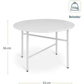 bomoe Beistelltisch Ø 44x46cm + Ø 53x36cm, Weiß
