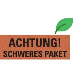 Aufkleber I Warnetikett ACHTUNG SCHWERES PAKET, rot, Graspapier, selbstklebend, 147x50mm, 6/Bogen