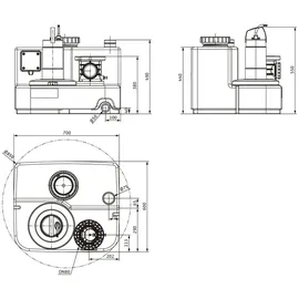 WILO DrainLift SANI-M Abwasser-Hebeanlage 12/T540/1-CEE 400 V DN 80 1,1 kW