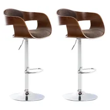 CLP 2er Set Barhocker Kingston Stoff walnuss/braun