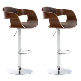CLP 2er Set Barhocker Kingston Stoff walnuss/braun