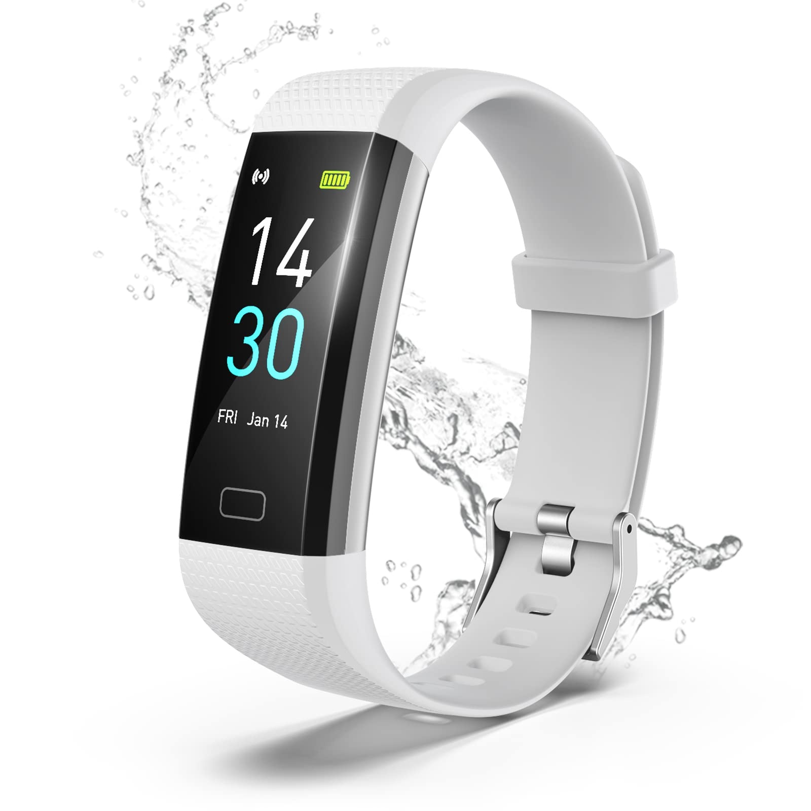 LEBEXY Fitness Armband Wasserdicht IP68 | Fitness Tracker Uhr | Smartwatch Schrittzähler Aktivitätstracker | Kalorienzähler Sportuhr eingebautes GPS, S2-Version, Grau