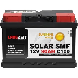 LANGZEIT Batterien Langzeit Solarbatterie SMF 90Ah 12V