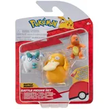 Pokémon PKW3598 - Battle Figure Set - Glumanda, Galar-Flampion, Enton, offizielles Figuren Set