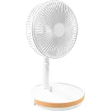COOLSERIE Akku Teleskop Standventilator 20 cm Weiß