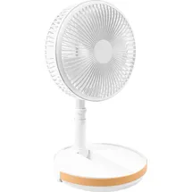 COOLSERIE Akku Teleskop Standventilator 20 cm Weiß