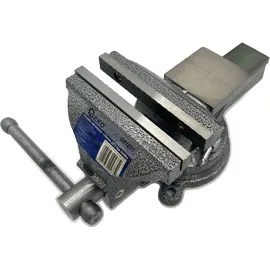 tooltek GEKO | Schraubstock, mit Amboss, 125mm Spannweite, Tischschraubstock drehbar 360