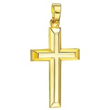 JEVELION Kreuzanhänger Kreuz Anhänger 333 Gold (Goldkreuz, für Damen und Herren), Goldenes Kreuz - Made in Germany