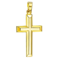JEVELION Kreuzanhänger Kreuz Anhänger 333 Gold (Goldkreuz, für Damen und Herren), Goldenes Kreuz - Made in Germany
