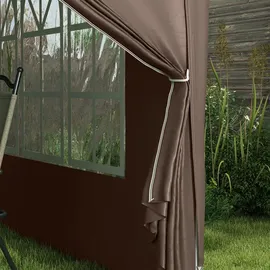 Outsunny Faltpavillon 3 x 3 m inkl. 4 Seitenteile Braun