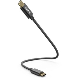 Hama Ladekabel USB-C - USB-C 0,2 m Nylon Schwarz