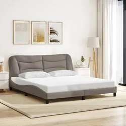 Bettgestell ohne Matratze Taupe 180x200 cm Stoff