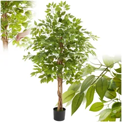 tectake® Künstlicher Ficusbaum, verschiedene Größen, mit viel Volumen, stabiler Kunststoff-Blumentopf