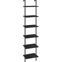 LuxusKollektion Leiterregal Leiterregal 6stöckig Bücherregal 39 x 24 x 200,5 cm Schwarz schwarz