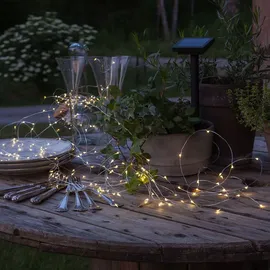 Star Trading Solar Lichterkette 200 LEDs warmweiß 19,9m Lichtsensor