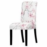 Stuhlhussen Weiße Rosa Blume Stuhlhussen 4er Set Stuhlüberzieher Mikrofaser Hussen Für Stühle Universal Stuhl Hussen Abnehmbare Stuhlbezug Waschbarer Stuhl Überzieher Langlebig Stuhlüberzug