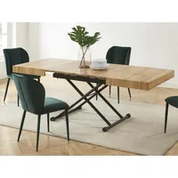 Vente-unique 2-in-1-Tisch ausziehbar & höhenverstellbar - MDF & Stahl