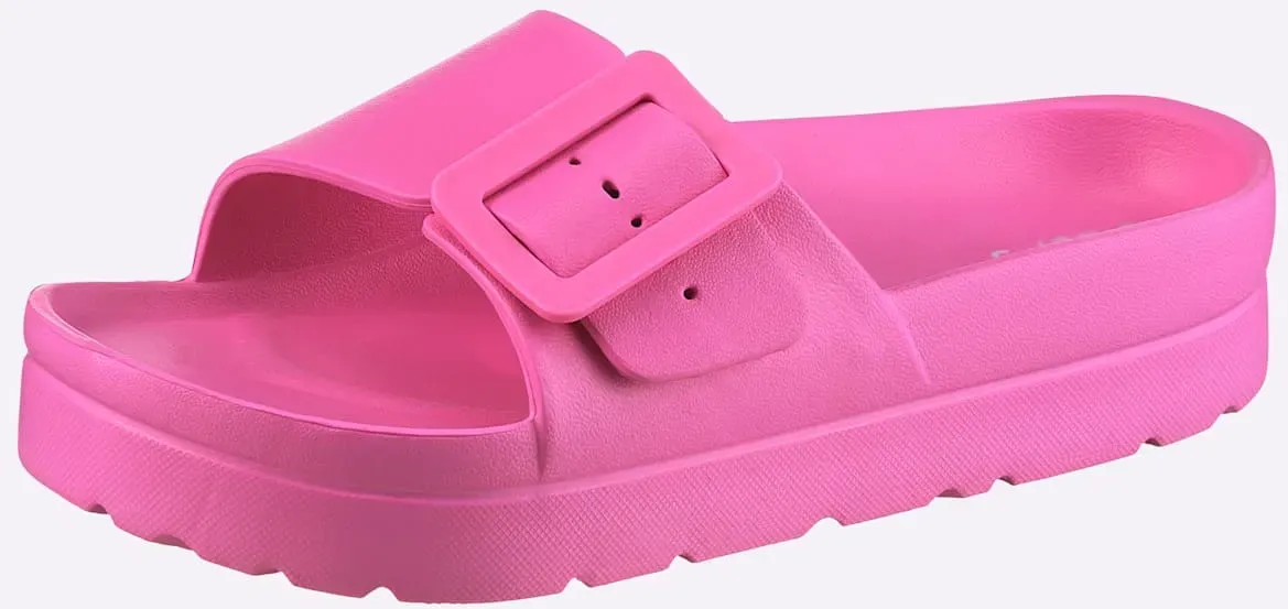 Badepantolette SIEBI`S, Damen, Gr. 41, pink, Synthetik, Schuhe