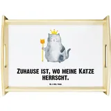 Mr. & Mrs. Panda tablett zum servieren Katze König - Geschenk, Bett, Wohnung, Holztablett, Cats, Umzug, Cat, betttablett, Haha, Katzen, Servier, essenstablett
