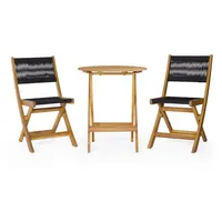 byLIVING Balkonset Bistro 3 tlg. in Akazie / Schwarz | Gr.: onesize
