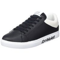 Giorgio Armani Armani Exchange Herren Armani Lettering, Back Color Insert, Lace up Sneaker, Black/White, 45 EU