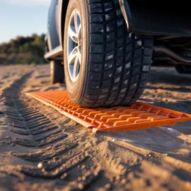 Preiswert & Gut Sandbleche 2er Set 60 cm faltbar 30 t – 17,5 cm breit – robuste Traktionshilfe für Wohnmobil PKW SUV, in Orange – Pre...