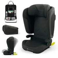 Kinderkraft UNITY 2 i-Size Kindersitz, 15-36 kg, höhenverstellbar, ISOFIX, Gurt, Seitenaufprallschutz, Getränkehalter, schwarz, mit Auto-Organizer - Schwarz
