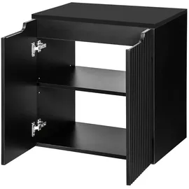 [en.casa] Waschbeckenunterschrank Skelbolu 2 Türen 60 x 60 x 40 cm Schwarz