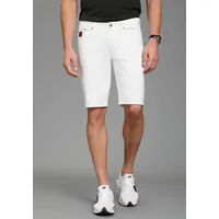 Bruno Banani Jeansshorts BRUNO BANANI "Hutch-Shorts", Herren, Gr. 32, Länge 32, weiß, Denim/Jeans, Obermaterial: 98% Baumwolle, 2% Elasthan, unifarben, normal kurz, Jeans Jeansshorts, gerade geschnittene kurze Beine, niedrige Leibhöhe