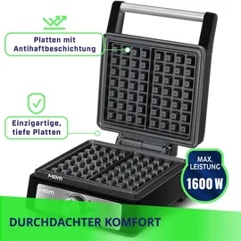 MPM MGO-41-4 Waffeleisen Schwarz