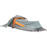 Lumaland Pyramidenzelt Solo-Zelt Pop Up Wurfzelt 220x80x50cm, 1-Personen Camping Festival ultraleicht grau