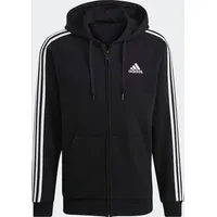 Adidas Essentials Fleece 3-Streifen Kapuzenjacke Black S