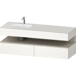 Einbauwaschtisch mit Konsolenwaschtischunterbau „Qatego“ 160 × 50 × 60 cm, mit Beleuchtung