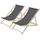 ECD Germany 2er Set Liegestuhl 117 x 52 x 83 cm Anthrazit