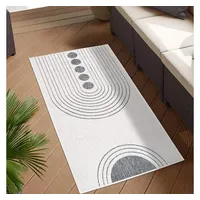 Carpet City Outdoor Teppich Wetterfest 80x150 cm - Creme-Grau