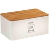 Brotbox aus Weißblech und Bambus im Landhaus-Stil/Brotaufbewahrung/Country Collection, 32 x 15 x 21 cm