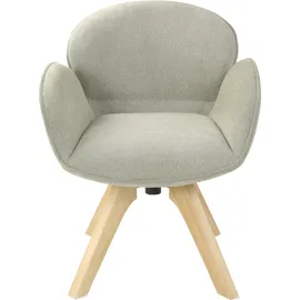Tom Tailor Armlehnstuhl TOM TAILOR HOME "WINGS ARMCHAIR", beige (soft nature, rubberwood, holzfarben), B:61cm H:82cm T:63,5cm, Massivholz, Stoff, Stühle, Armlehnstuhl, mit Armlehnen, drehbar, Rückholfunktion, Massivholzgestell