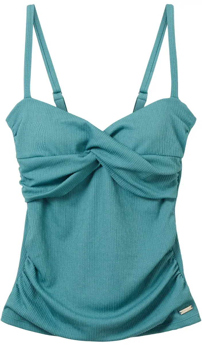 TOM TAILOR Damen Tankini-Top, grün, Uni, Gr. 38B